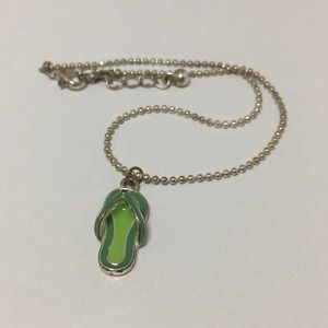 Enamel flip-flop charm anklet